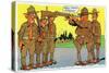 Comical Military Cartoon - Commander Pointing Gun in His Eye Telling Sergeant Swell Work, c.1942-Lantern Press-Stretched Canvas