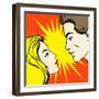 Comics Style Couple-Alena Kozlova-Framed Art Print