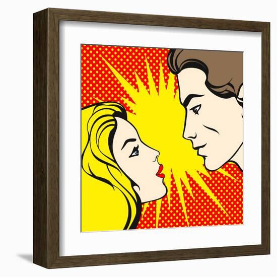 Comics Style Couple-Alena Kozlova-Framed Art Print