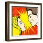 Comics Style Couple-Alena Kozlova-Framed Art Print