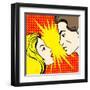 Comics Style Couple-Alena Kozlova-Framed Art Print