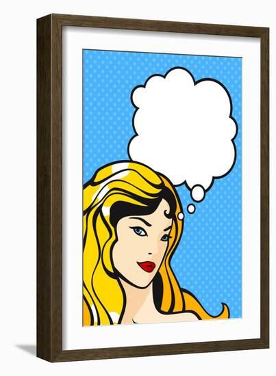 Comics Style Girl-Alena Kozlova-Framed Art Print