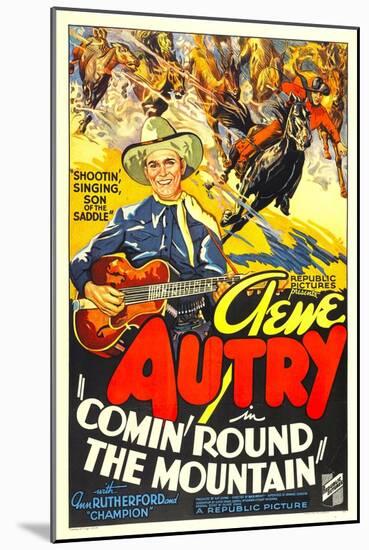 Comin' Round the Mountain, Gene Autry, Smiley Burnette, 1936-null-Mounted Art Print