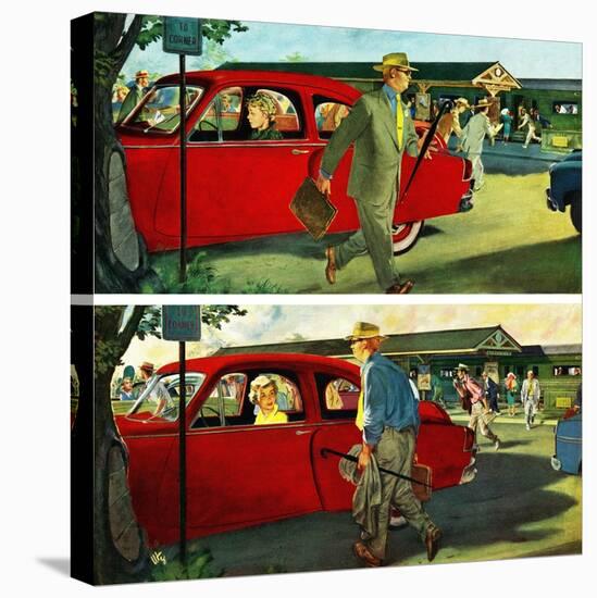 "Coming and Going to Work", June 28, 1952-Thornton Utz-Stretched Canvas