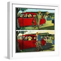 "Coming and Going to Work", June 28, 1952-Thornton Utz-Framed Giclee Print