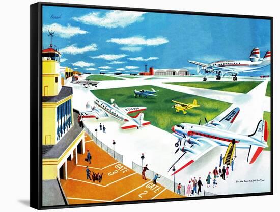 Coming in for a Landing - Jack & Jill-Joe Krush-Framed Stretched Canvas