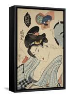 Coming Out Preparation (Competition of Beautiful Women), C. 1830-Utagawa Kunisada-Framed Stretched Canvas