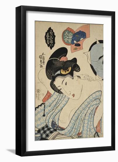 Coming Out Preparation (Competition of Beautiful Women), C. 1830-Utagawa Kunisada-Framed Giclee Print