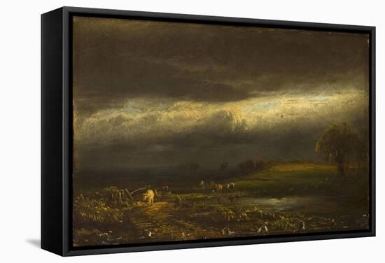 Coming Storm, Lake Cayuga (N.Y.)-William Hart-Framed Stretched Canvas