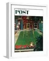 "Coming Up Roses" Saturday Evening Post Cover, June 8, 1957-George Hughes-Framed Giclee Print