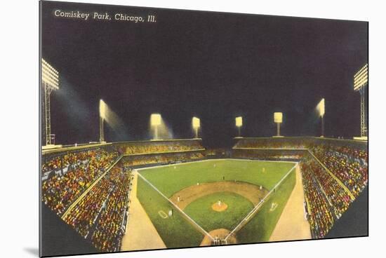 Comiskey Park, Night, Chicago, Illinois-null-Mounted Art Print
