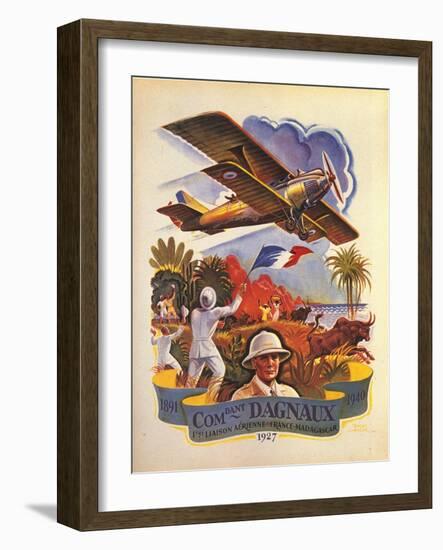Commandant Bagnaux Flies Long-Distance To Madagascar In Breguet Xix-Raoul Augur-Framed Art Print
