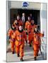 Commander Eileen Collins with Space Shuttle Mission 114 Crew En Route to the Launch Pad, Jul 2005-null-Mounted Photo