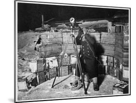 'Commander Evans observing an Occulation of Jupiter', Antarctica, 1910-1912-Herbert Ponting-Mounted Giclee Print