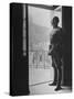 Commander-In-Chief of the Swiss Army General Henri Guisan Standing in Doorway-null-Stretched Canvas