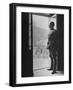 Commander-In-Chief of the Swiss Army General Henri Guisan Standing in Doorway-null-Framed Photographic Print