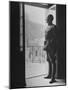 Commander-In-Chief of the Swiss Army General Henri Guisan Standing in Doorway-null-Mounted Photographic Print