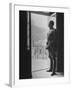 Commander-In-Chief of the Swiss Army General Henri Guisan Standing in Doorway-null-Framed Photographic Print