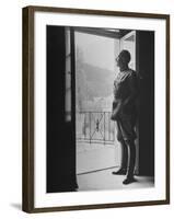 Commander-In-Chief of the Swiss Army General Henri Guisan Standing in Doorway-null-Framed Photographic Print