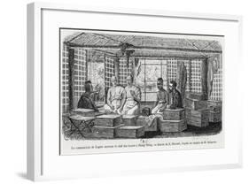 Commander Lagree Receiving the Chief of the Monks at Stung Treng, Cambodia, 1868-Louis Delaporte-Framed Giclee Print