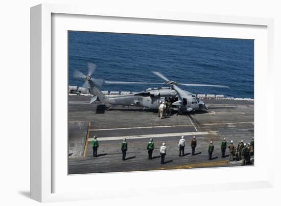 Commander of Naval Air Forces Arrives Aboard USS Carl Vinson-null-Framed Photographic Print