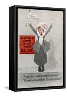 Commanding Suffragette: Just Give Me the Vote and See What Ill Do!-null-Framed Stretched Canvas