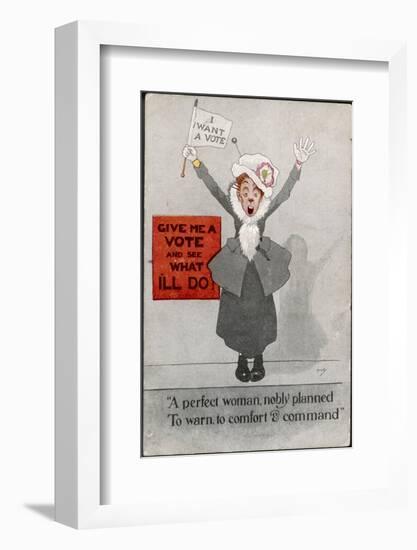 Commanding Suffragette: Just Give Me the Vote and See What Ill Do!-null-Framed Photographic Print