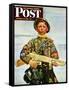 "Commando Kid," Saturday Evening Post Cover, October 14, 1944-Howard Scott-Framed Stretched Canvas