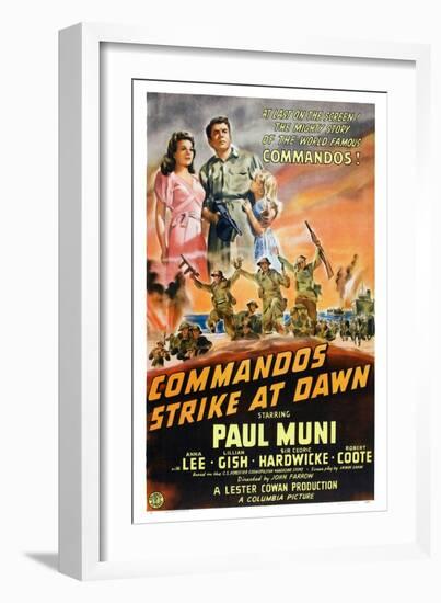 Commandos Strike at Dawn, Anna Lee, Paul Muni, 1942-null-Framed Art Print