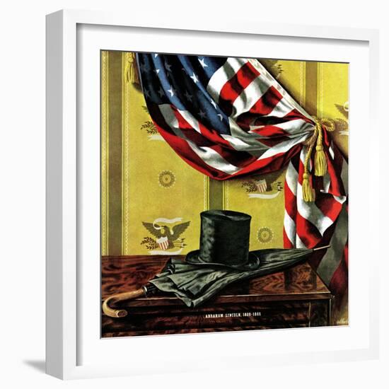 "Commemorating Lincoln's Birthday," February 12, 1944-John Atherton-Framed Giclee Print