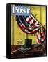"Commemorating Lincoln's Birthday," Saturday Evening Post Cover, February 12, 1944-John Atherton-Framed Stretched Canvas