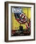 "Commemorating Lincoln's Birthday," Saturday Evening Post Cover, February 12, 1944-John Atherton-Framed Giclee Print