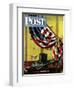 "Commemorating Lincoln's Birthday," Saturday Evening Post Cover, February 12, 1944-John Atherton-Framed Giclee Print