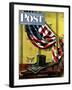 "Commemorating Lincoln's Birthday," Saturday Evening Post Cover, February 12, 1944-John Atherton-Framed Giclee Print