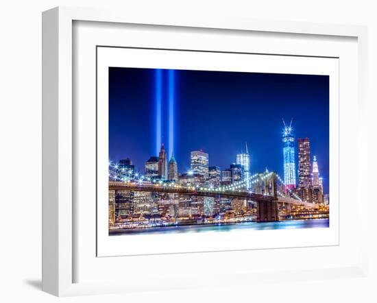 Commemoration Lights Manhattan-null-Framed Art Print