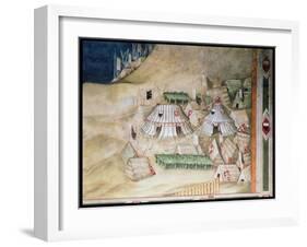 Commemoration of Guidoriccio Da Fogliano at the Siege of Montemassi, Detail of the Military…-Simone Martini-Framed Giclee Print