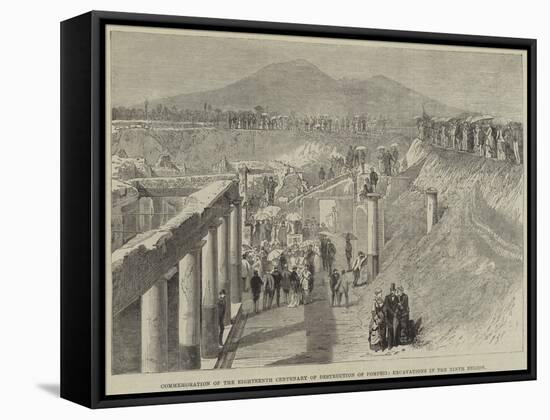 Commemoration of the Eighteenth Centenary of the Destruction of Pompeii-Thomas Harrington Wilson-Framed Stretched Canvas