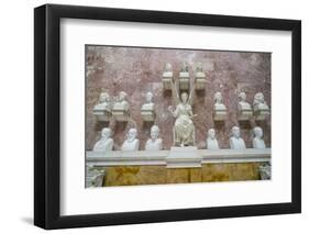 Commemorative Plaques in the Interior of the Neo-Classical Walhalla Hall of Fame on the Danube-Michael Runkel-Framed Photographic Print
