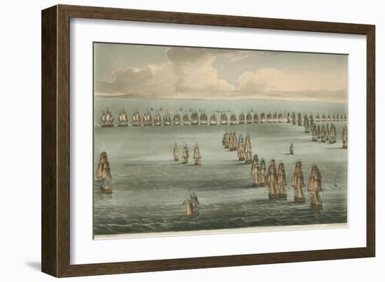 Commencement of the Battle of Trafalgar, 1805-Thomas Whitcombe-Framed Giclee Print