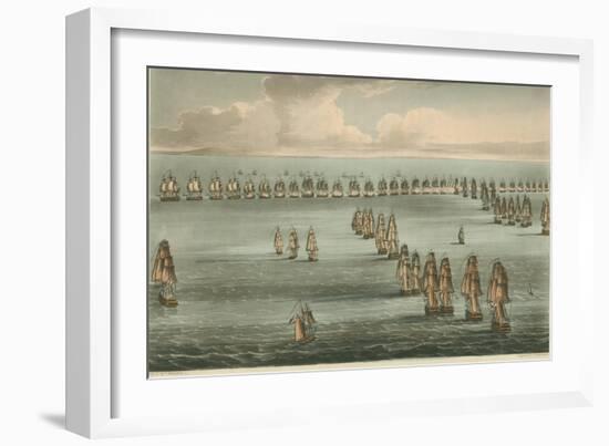 Commencement of the Battle of Trafalgar, 1805-Thomas Whitcombe-Framed Giclee Print