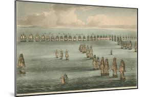 Commencement of the Battle of Trafalgar, 1805-Thomas Whitcombe-Mounted Giclee Print