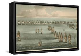 Commencement of the Battle of Trafalgar, 1805-Thomas Whitcombe-Framed Stretched Canvas