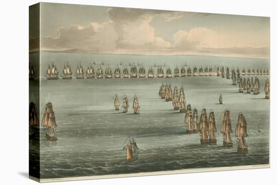 Commencement of the Battle of Trafalgar, 1805-Thomas Whitcombe-Stretched Canvas