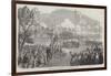 Commencement of the Lisbon Railway, by the Queen of Portugal-null-Framed Giclee Print