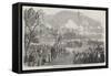 Commencement of the Lisbon Railway, by the Queen of Portugal-null-Framed Stretched Canvas