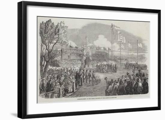 Commencement of the Lisbon Railway, by the Queen of Portugal-null-Framed Giclee Print