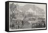 Commencement of the Lisbon Railway, by the Queen of Portugal-null-Framed Stretched Canvas