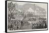 Commencement of the Lisbon Railway, by the Queen of Portugal-null-Framed Stretched Canvas