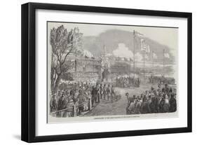 Commencement of the Lisbon Railway, by the Queen of Portugal-null-Framed Giclee Print