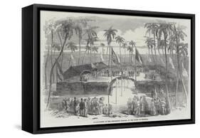 Commencement of the Pernambuco Railway, on the Island of Nogueira-null-Framed Stretched Canvas